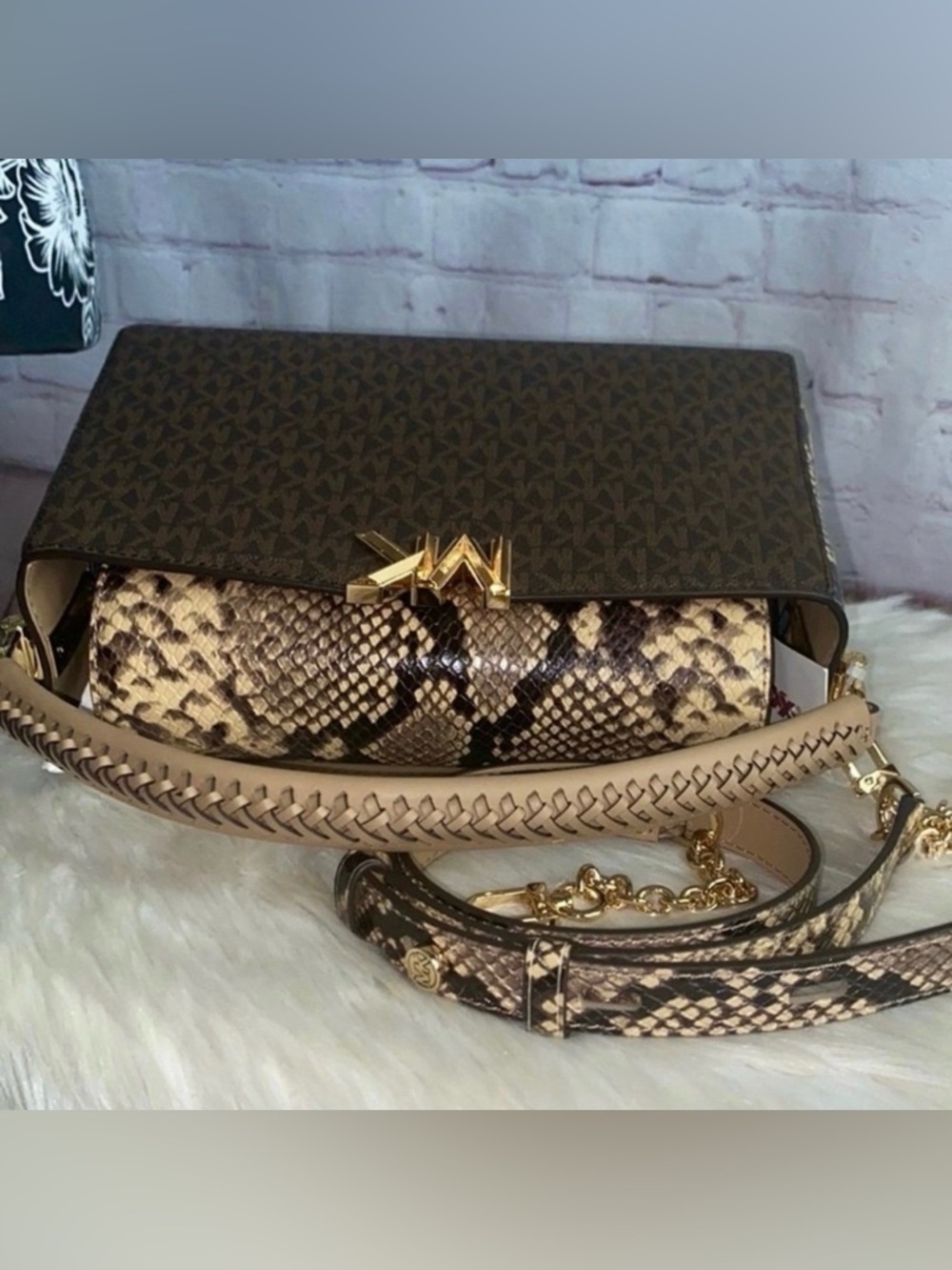 Michael Kors KARLIE Satchel/JET SET CHARM Continental Wallet 2pc Set - Picture 7 of 10